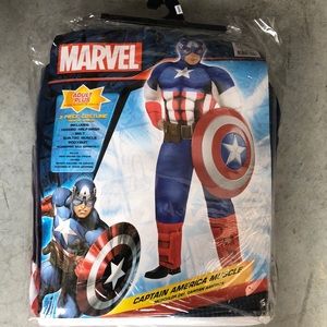 Marvel: Captain America Muscle Adult Costume! New!